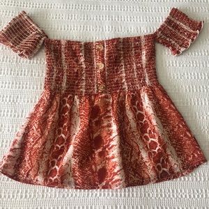 Off the shoulder snake skin top